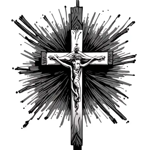 cross with psalms 23 verse tattoo design idea