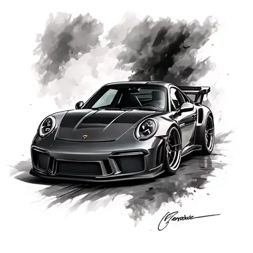 Porsche 911 GT3 tattoo design idea