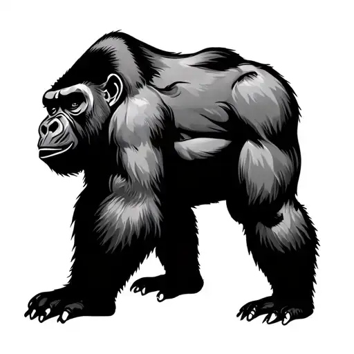 gorilla silhouette tattoo design idea