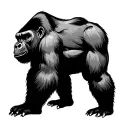 gorilla silhouette tattoo design idea