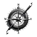 Hunting Compass tattoo design idea