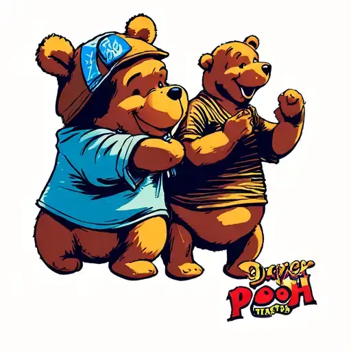 Pooh bears all the way down  tattoo design idea