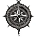 Sub sailor compass tattoo design idea