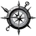 Sub sailor compass tattoo design idea