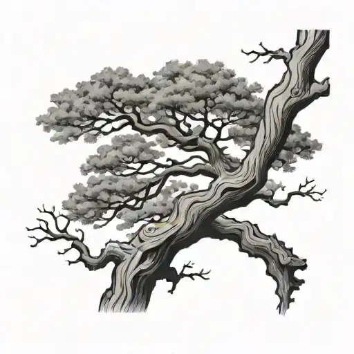 oak tree with Allison carved on trunk tattoo design idea