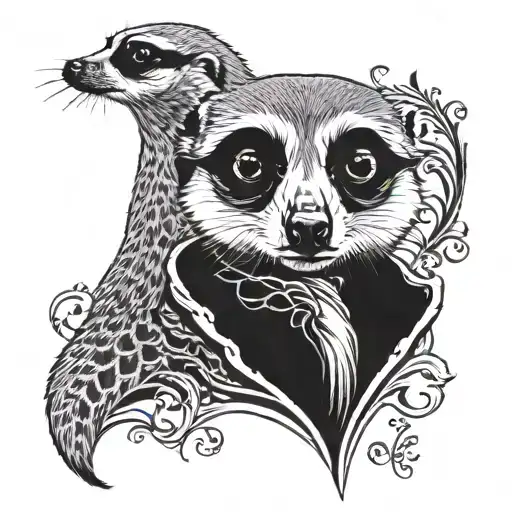 i love mom with a meerkat blowing a kiss tattoo design idea