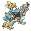 Cookie Monster with gun  tattoo design idea