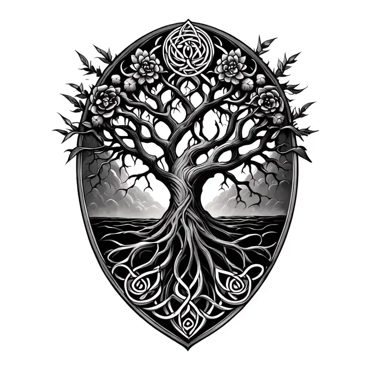celtic tree of life tattoo design idea
