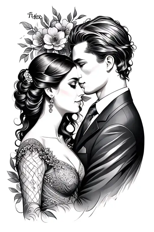 husband and wife tattoo design idea