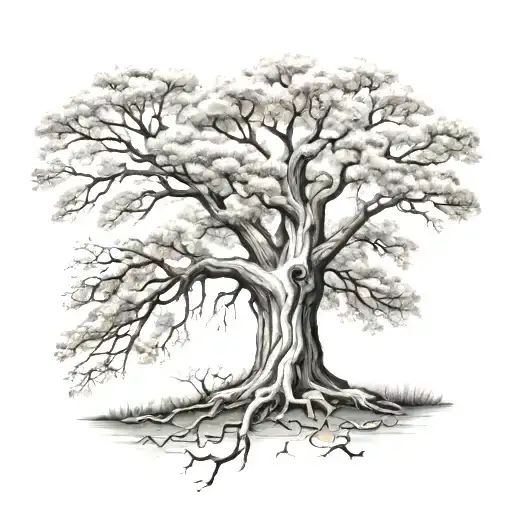oak tree with Allison on trunk tattoo design idea