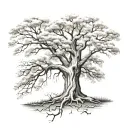 oak tree with Allison on trunk tattoo design idea
