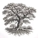 oak tree with Allison on trunk tattoo design idea