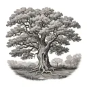 oak tree with Allison on trunk tattoo design idea