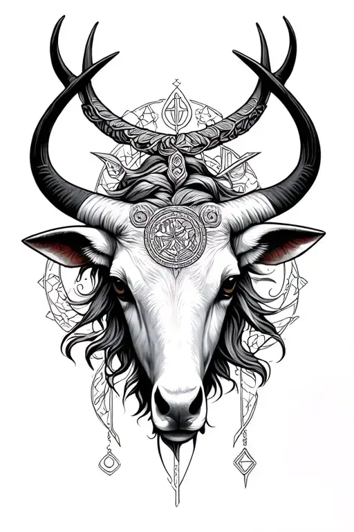 Libra and taurus zodiac sign tattoo design idea