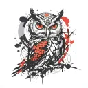 owl Masonic tattoo design idea
