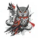 owl Masonic tattoo design idea
