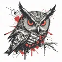 owl Masonic tattoo design idea