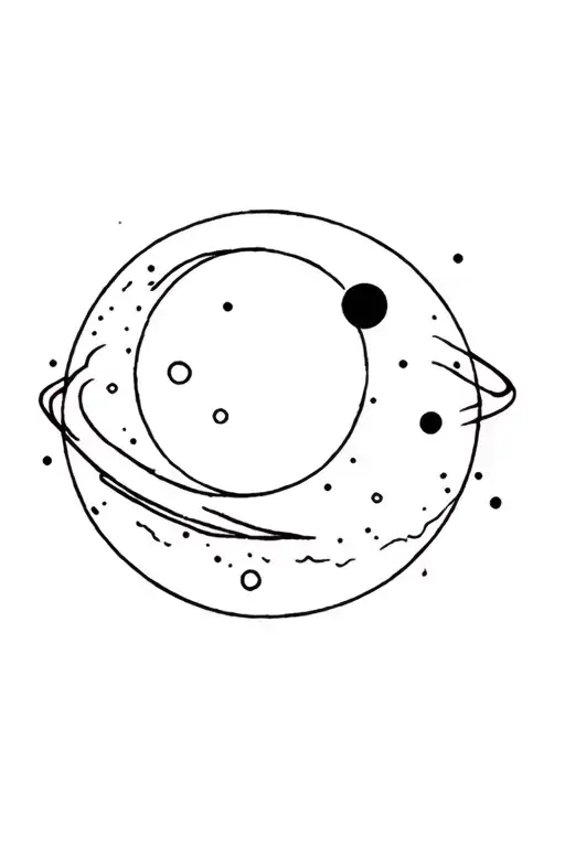 Planet Pluto and Charon Moon tattoo design idea