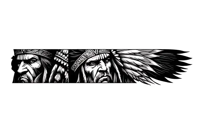 indian warrior head tattoo holding tattoo design idea