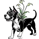 Super mario walking  an american pitbull terrier and carnivorous plant tattoo design idea