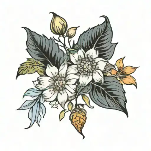 birth month flowers may, july, september, november, december tattoo design idea