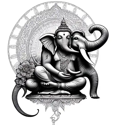 elephant Buddha tattoo design idea