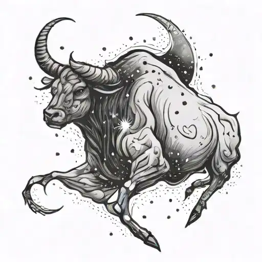 Taurus constellation tattoo design idea