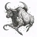 Taurus constellation tattoo design idea