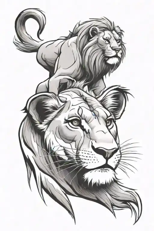 the lion king simba drawn tattoo design idea