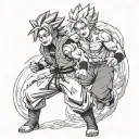 naruto design and goku turning super saiyan tattoo design idea