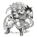 naruto design and goku turning super saiyan tattoo design idea