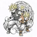 naruto design and goku turning super saiyan tattoo design idea