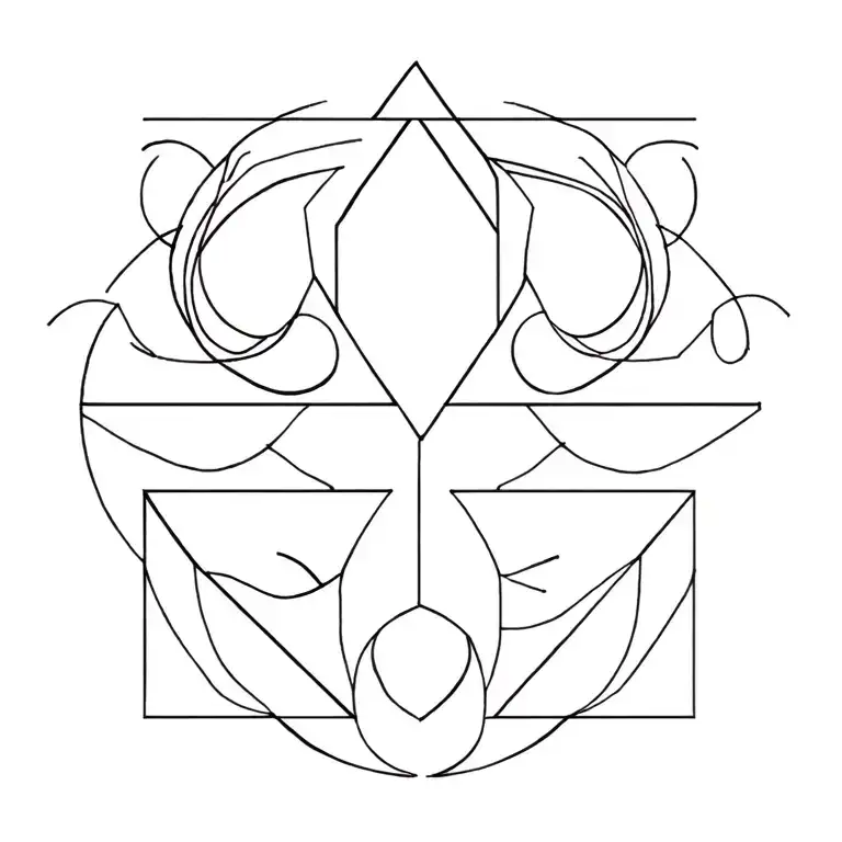 Taurus, Aries and Pisces geometric design tattoo design idea