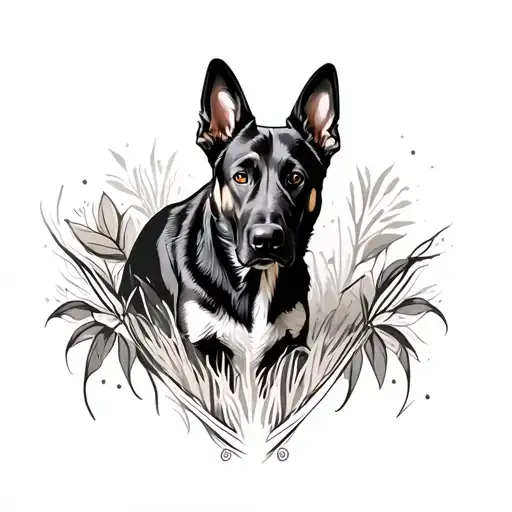 Belgian Malinois tattoo design idea