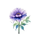 violet and crysanthemum tattoo design idea