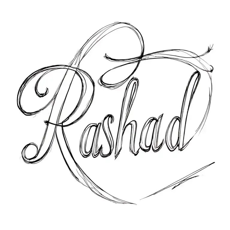 "Rashad" name written tattoo design idea