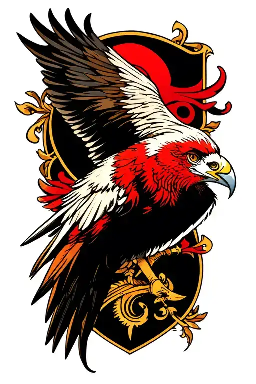 Norse signs, red kite tattoo design idea