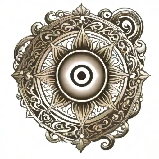 related to mahadev om symbol with evil eye  tattoo design idea