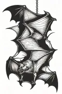 bat hanging upside down tattoo design idea