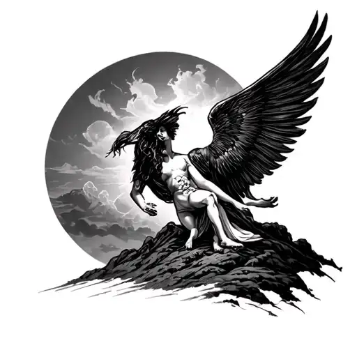 the allegory of the hill of virtue tattoo design idea