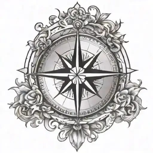 compass rose with south highlighted for my hometown tattoo design idea