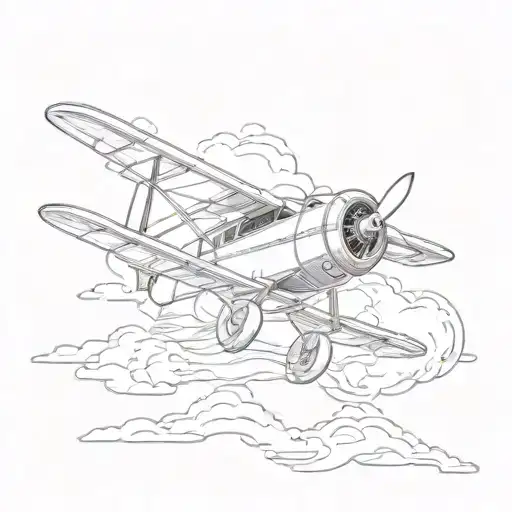 duck plane flying tattoo design idea