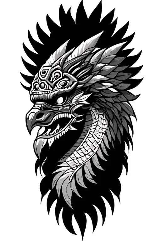 aztec god quetzalcoatl tattoo design idea