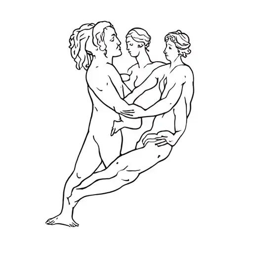 the Bible story of the friends that lower the paralyzed friend towards Jesus to heal him tattoo design idea