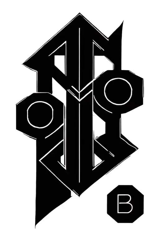 Design a tattoo about the chemical abbreviation of testosterone, make it more gothic let it be simpler tattoo design idea