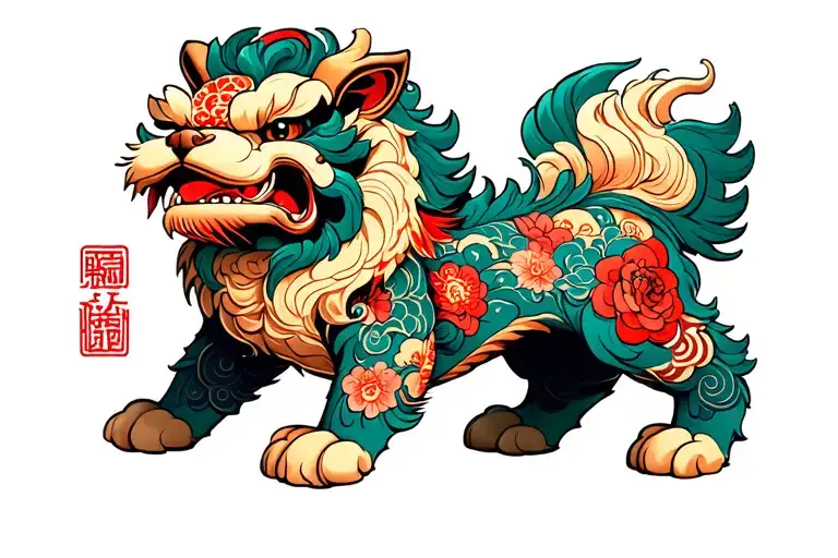 foo dog tattoo design idea