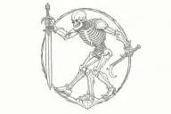 skeleton gladiator tattoo design idea