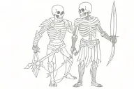 skeleton gladiator tattoo design idea