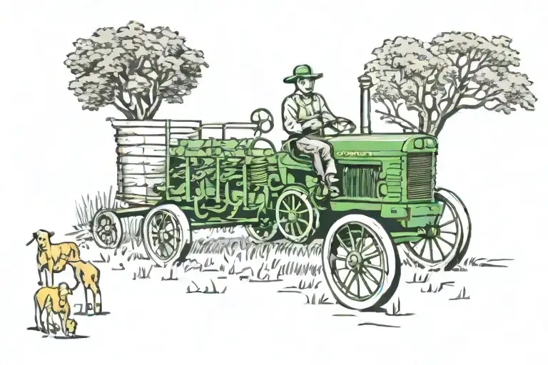 farming, john deere and backacres  tattoo design idea