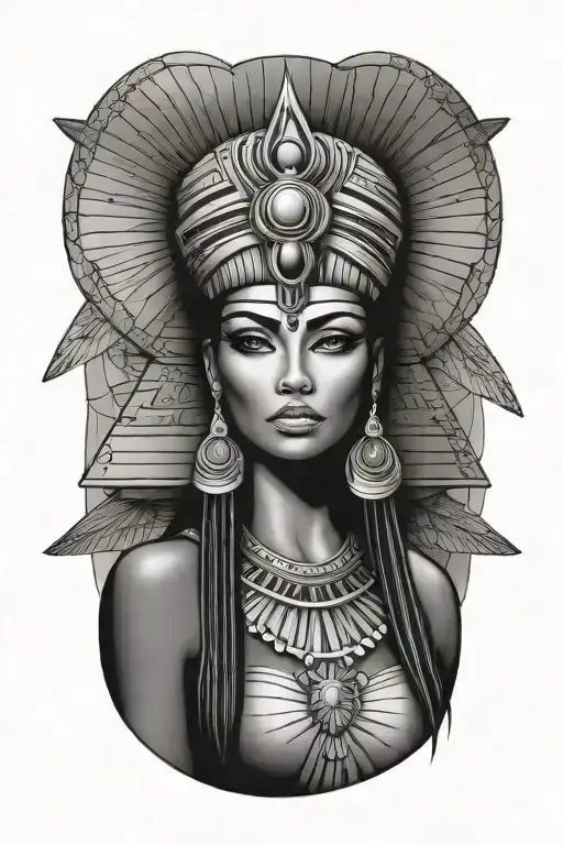 egyption goddess tattoo design idea
